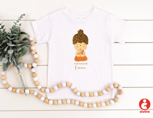 T-shirt Bebé/Criança Personalizavel Nome "Namaste" 100% Algodão