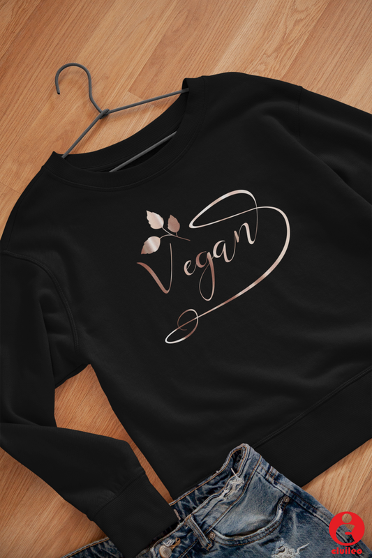 Sweatshirt Mulher Personalizada "Vegan", algodão orgânico