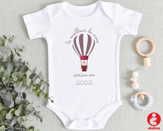 Body Bébé annonce grossesse personnalisé "Le meilleur de nous arrive en 2022" - Révélation de grossesse -Cadeau bébé