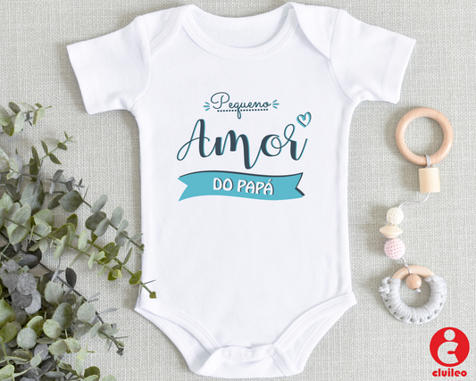 Body Bebé Personalizável "pequeno amor d..."- Menino 100% algodão