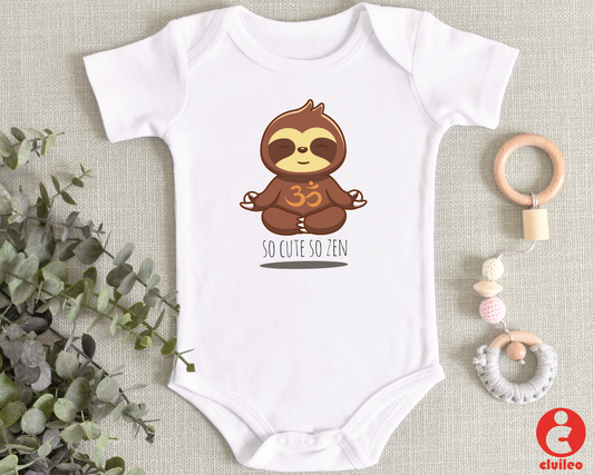 Body Bebé Meditação "So cute so Zen" 100% algodão