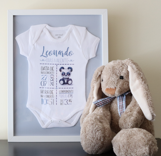 Quadro Body Impresso Personalizável Detalhes Nascimento Bebé Com ou Sem Moldura - Vários Designs