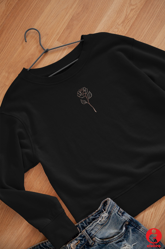 Sweatshirt Mulher "Flor - rose gold", algodão orgânico