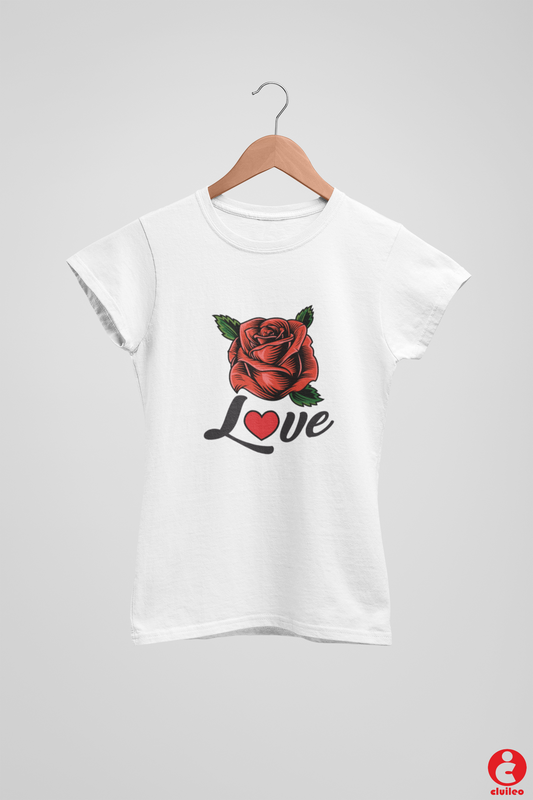 T-shirt Mulher "Love rose" 100% Algodão
